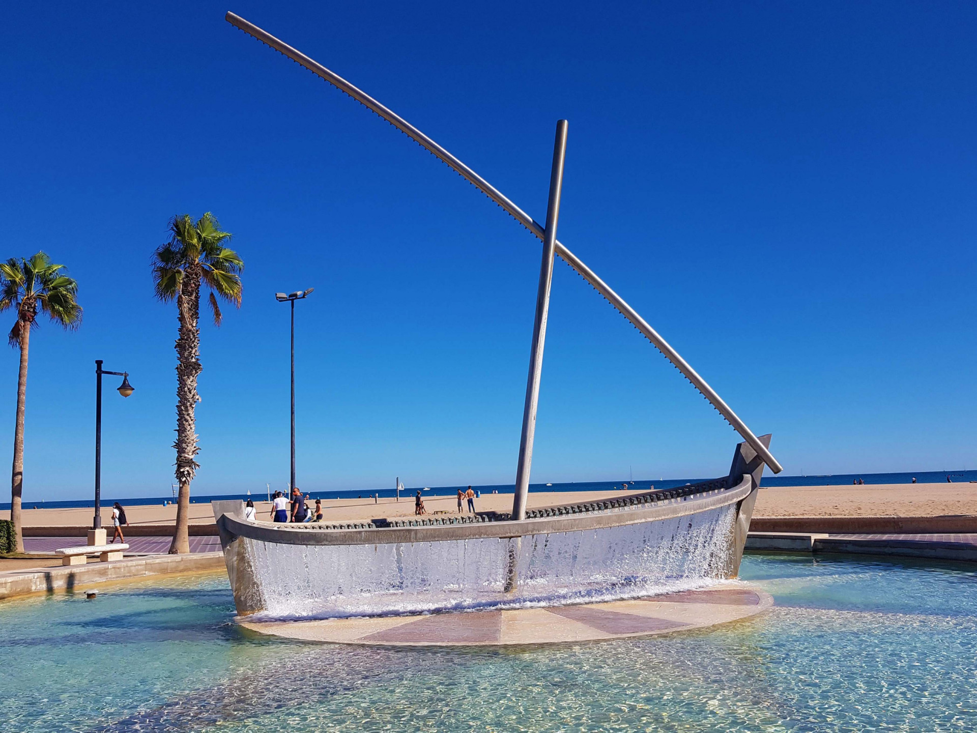 Rondom het strand van Valencia