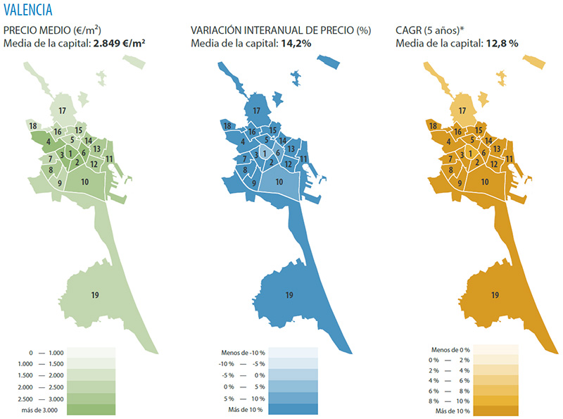 Map wijken Valencia Analyse vastgoedmarkt Valencia 2026 Q3